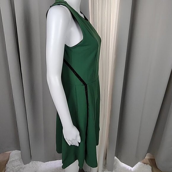 Cynthia Rowley Fully Lined Green Sleeveless Midi Dress Size Medium - Picture 3 of 10